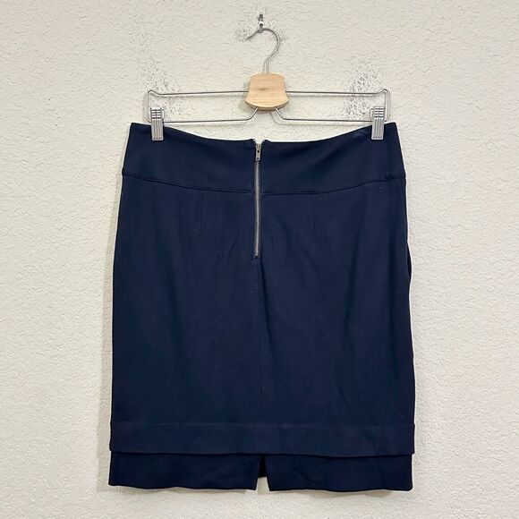 CABI Lido Skirt Navy Blue Tiered Straight Pencil Stretch Work Office - Picture 2 of 11